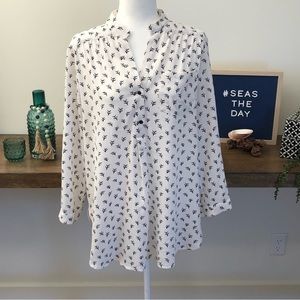 Black and white blouse